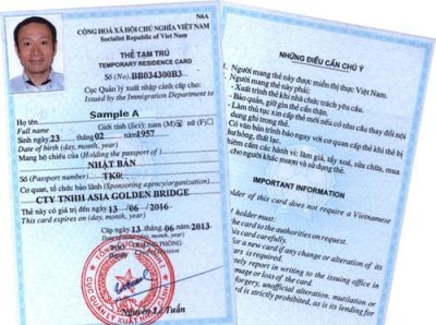 thẻ tạm trú